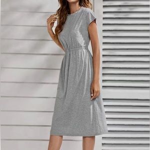 GRAY CREW NECK DRESS